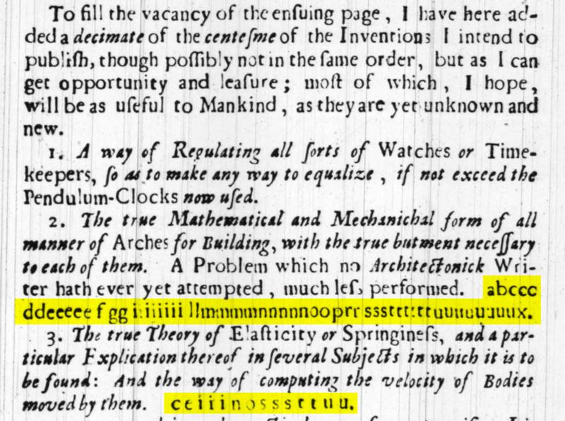 Robert Hooke's anagram